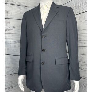 Ralph By Ralph Lauren Blazer Blue Label 39L 100% Wool Gray Micro Check